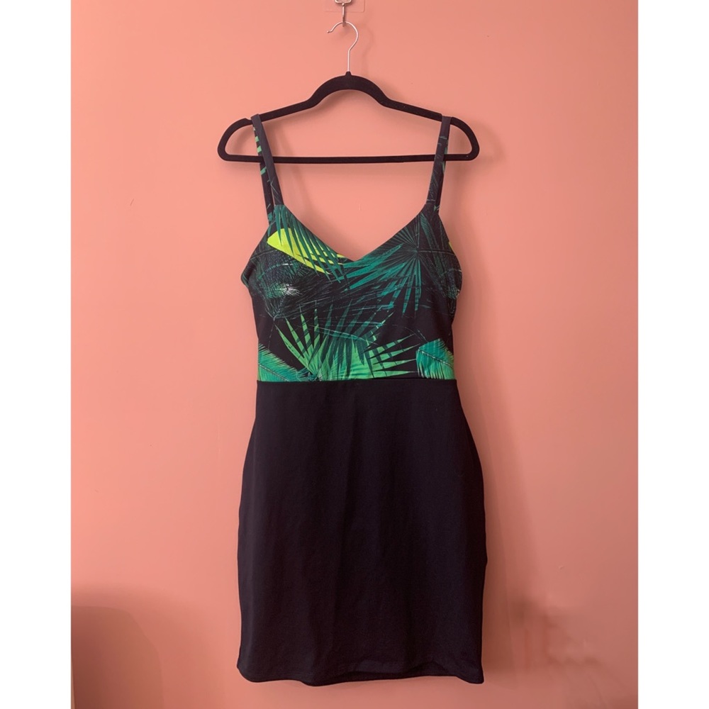 Tropical Print Summer Cocktail Dress Size XL